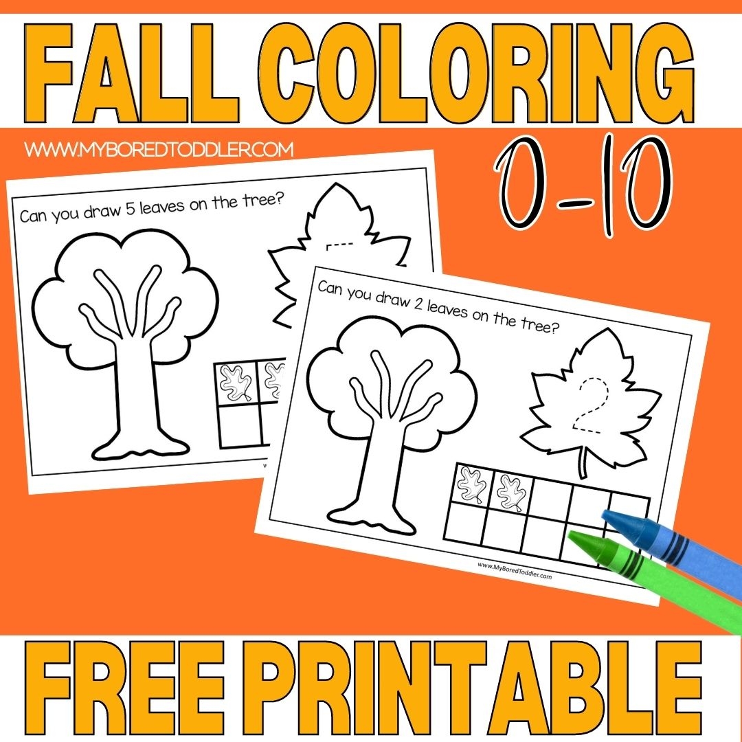 Free Printable Fall Coloring U0026 Tracing Pages Numbers 0 10 My Bored Toddler