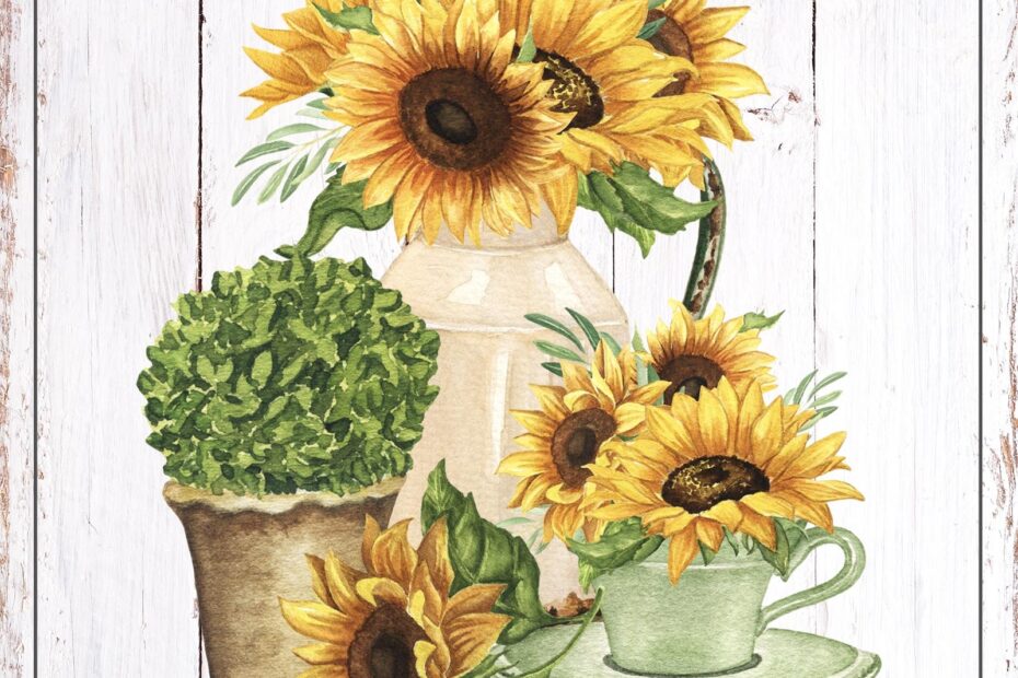 Free Printable Farmhouse Sunflower Vignettes The Cottage Market