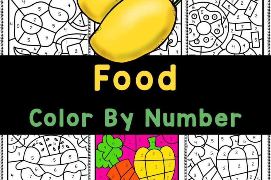 FREE Printable Food Color By Number Worksheets