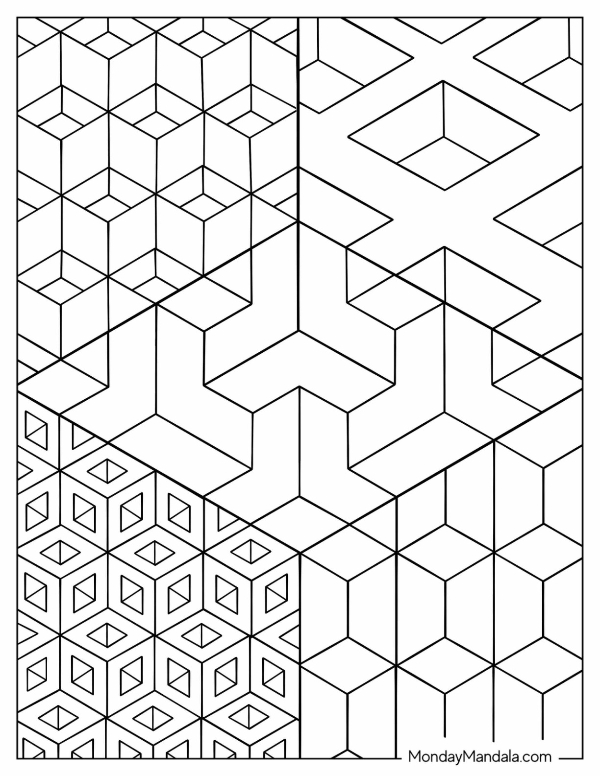 Free Printable Geometric Coloring Pages For Kids Worksheets Library