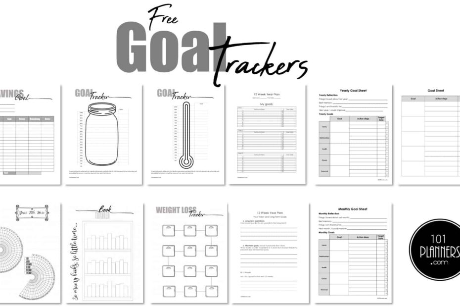Free Printable Goal Chart Templates U0026 Trackers Instant Download