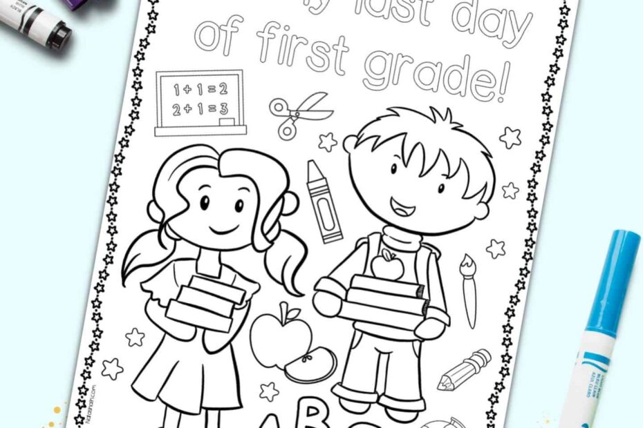 Free Printable Last Day Of First Grade Coloring Page The Artisan Life