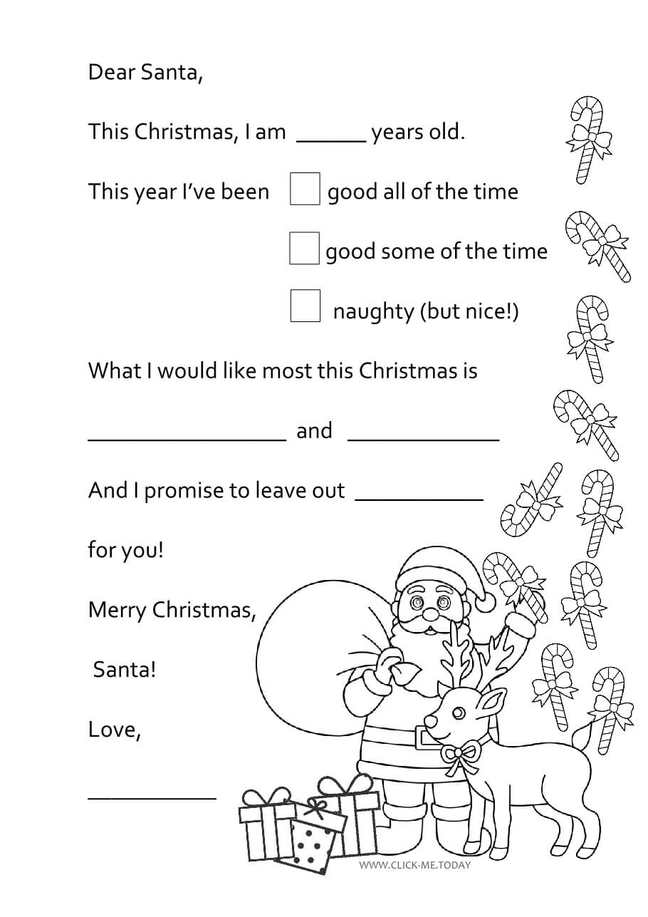 free printable letter to santa coloring page