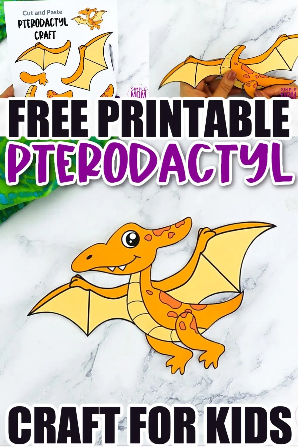 Free Printable Pterodactyl Craft Template Simple Mom Project