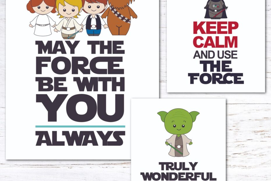 Free Printable Star Wars Themed Wall Art Krafty Planner