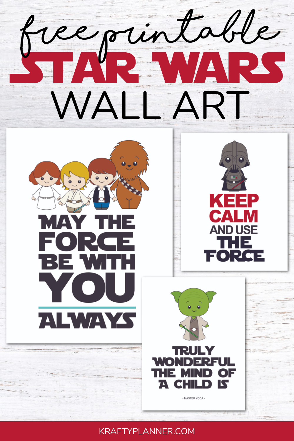 Free Printable Star Wars Themed Wall Art Krafty Planner