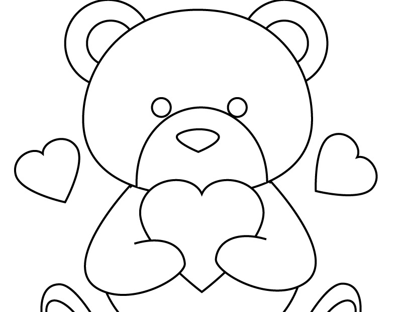 Free Printable Teddy Bear Coloring Worksheet For Preschool