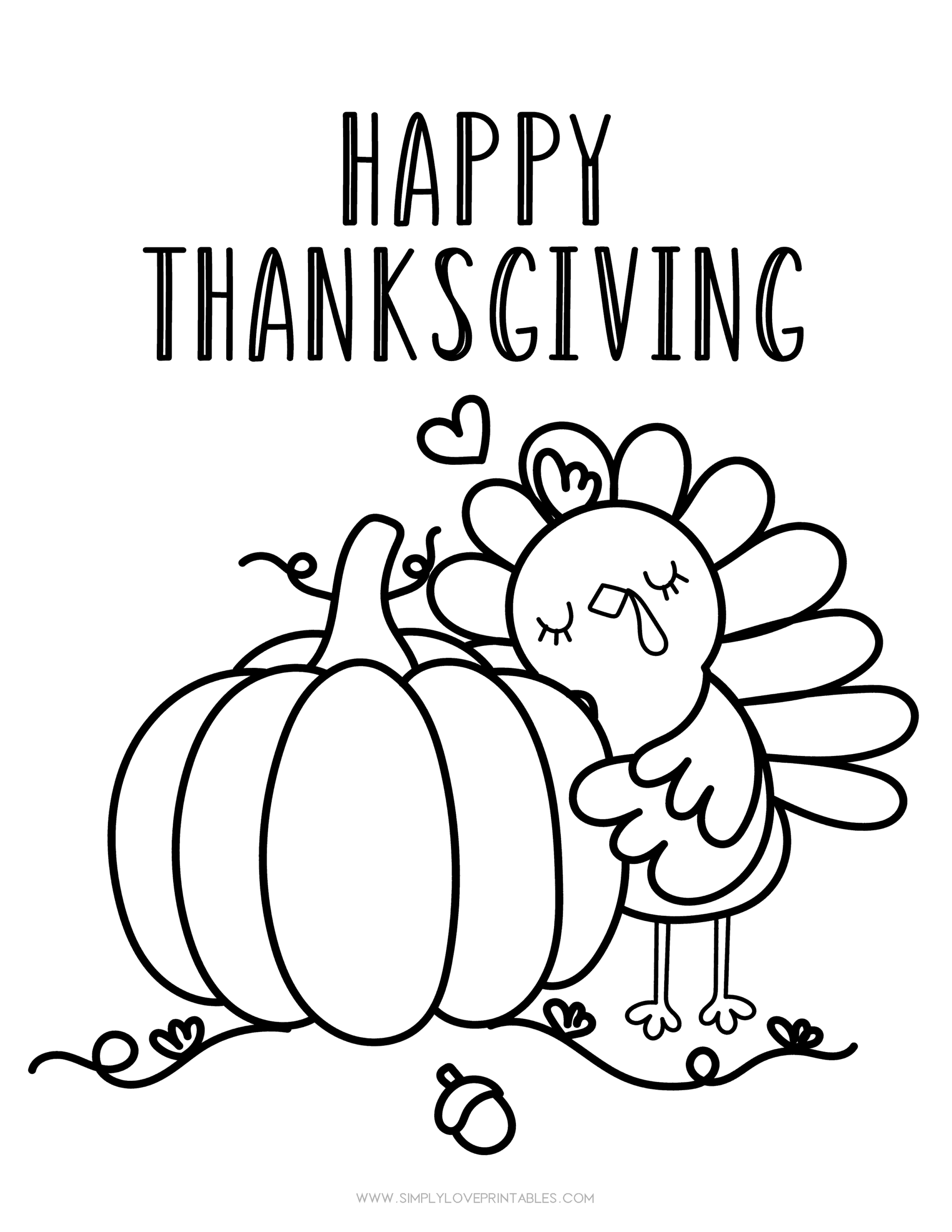 Free Printable Thanksgiving Coloring Pages Simply Love Printables Worksheets Library