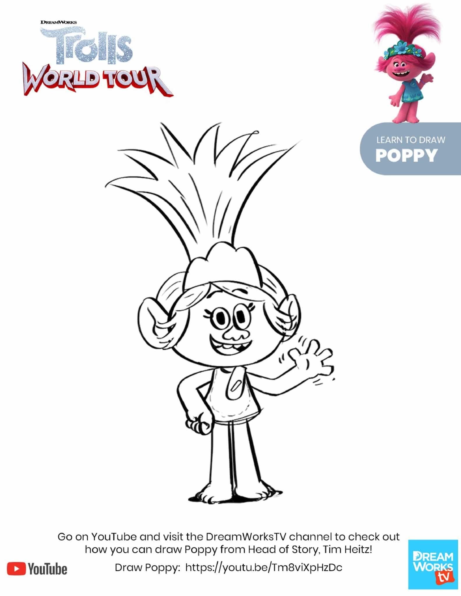 Free Printable TROLLS Coloring Pages Activity Sheets Zoom 