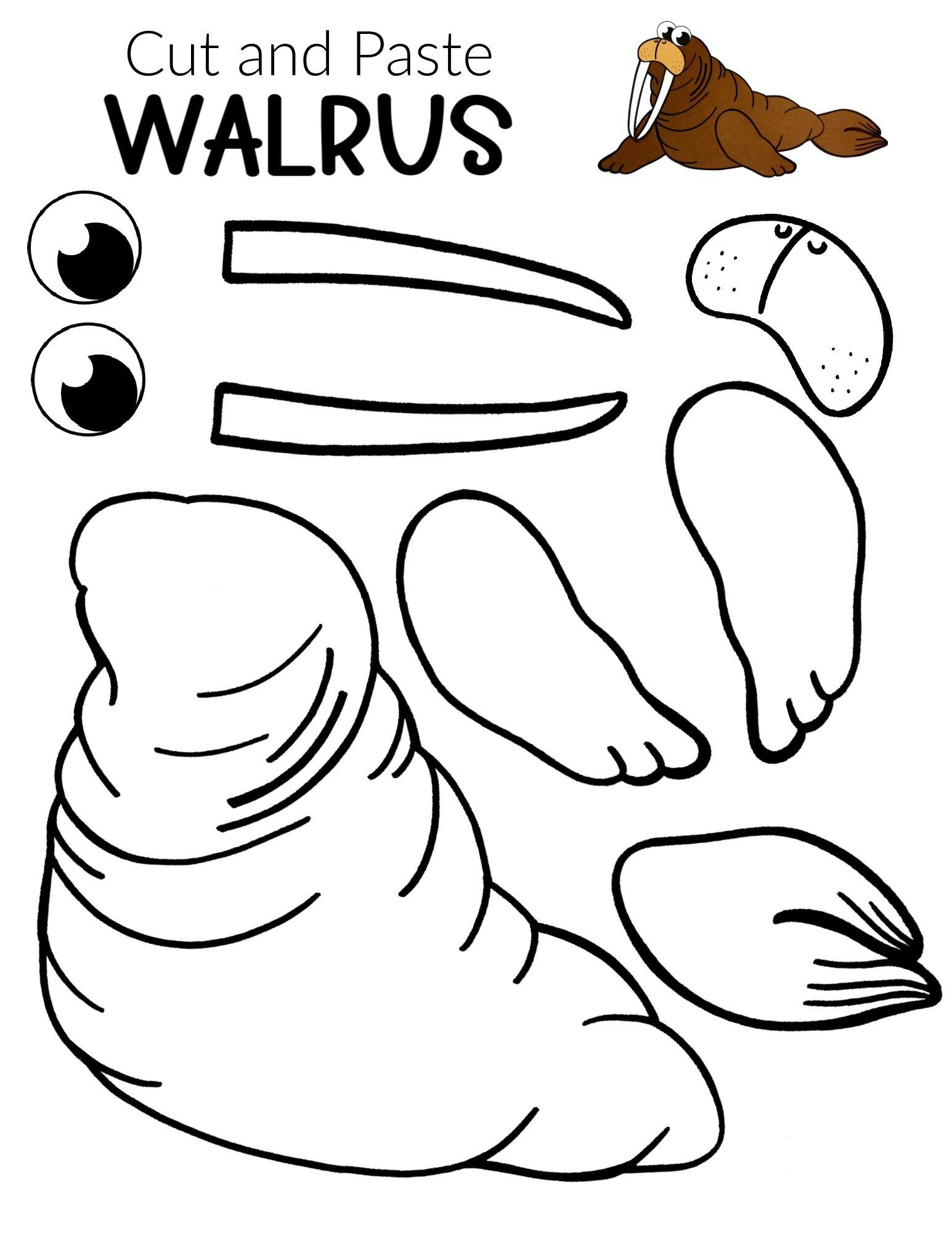 Free Printable Walrus Craft For Kids Simple Mom Project