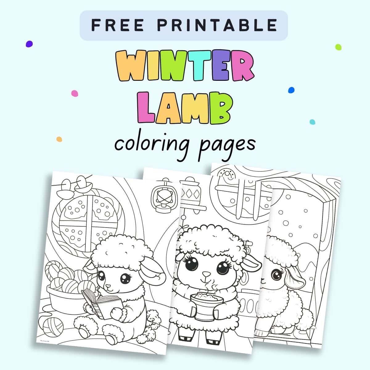 Free Printable Winter Lamb Coloring Pages The Artisan Life