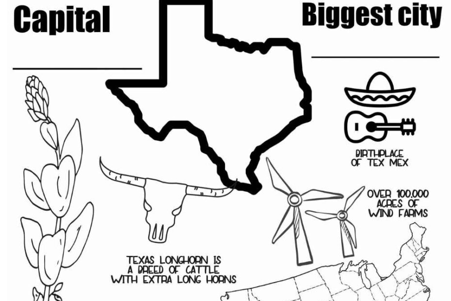 Free Texas Coloring Pages Stevie Doodles