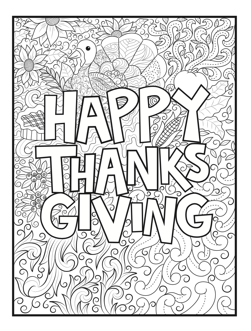 Free Thanksgiving Colouring Sheet For Adults The gingerbread 