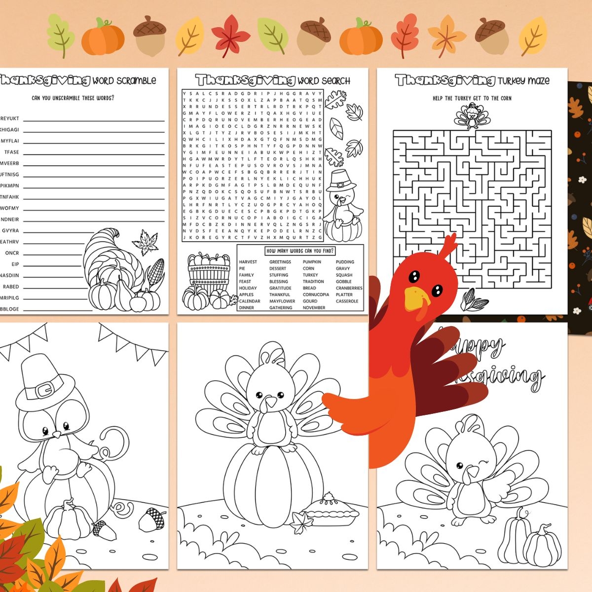 FREE Thanksgiving Worksheets PDF Leap Of Faith Crafting