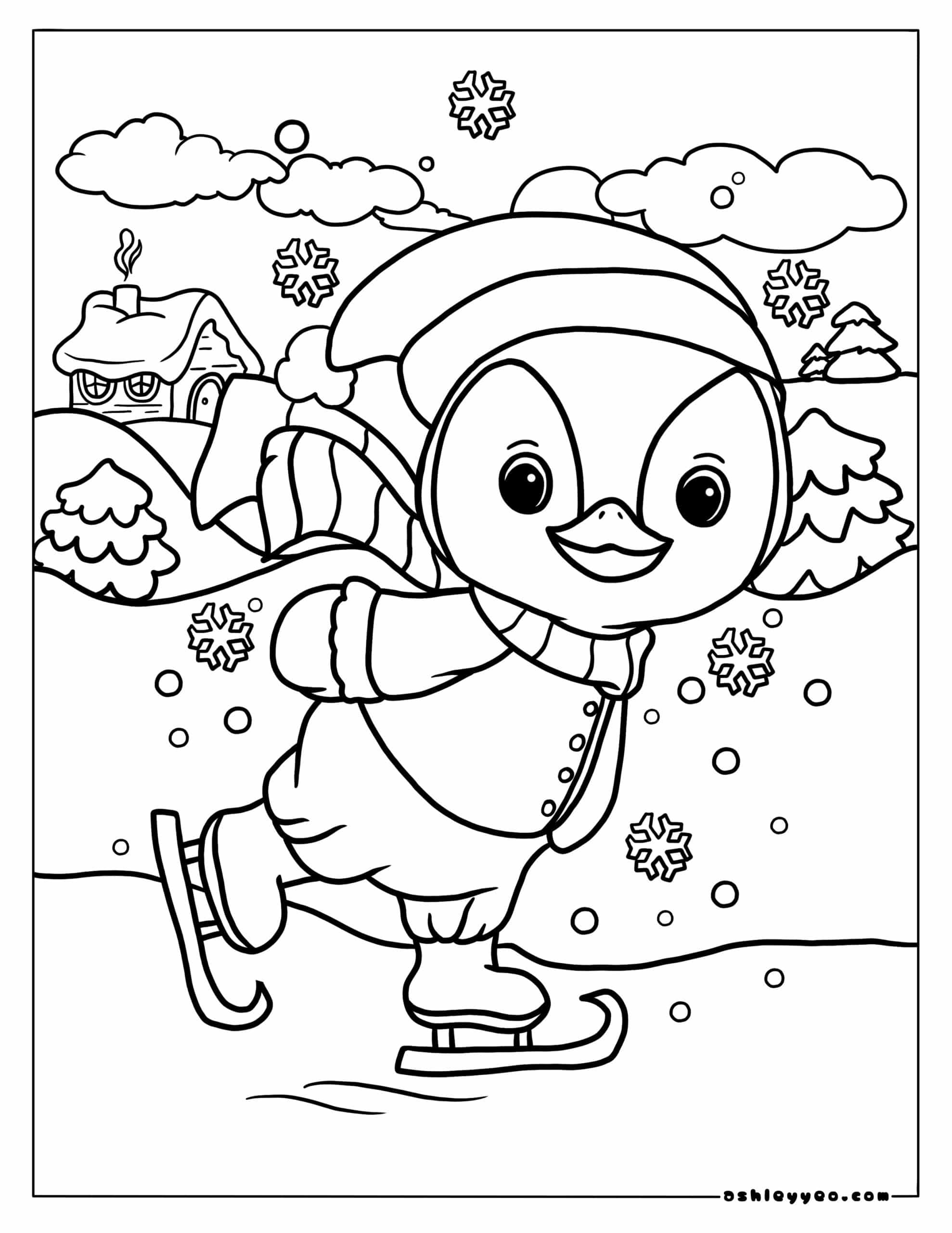 Free Winter Coloring Pages For Kids And Adults Ashley Yeo