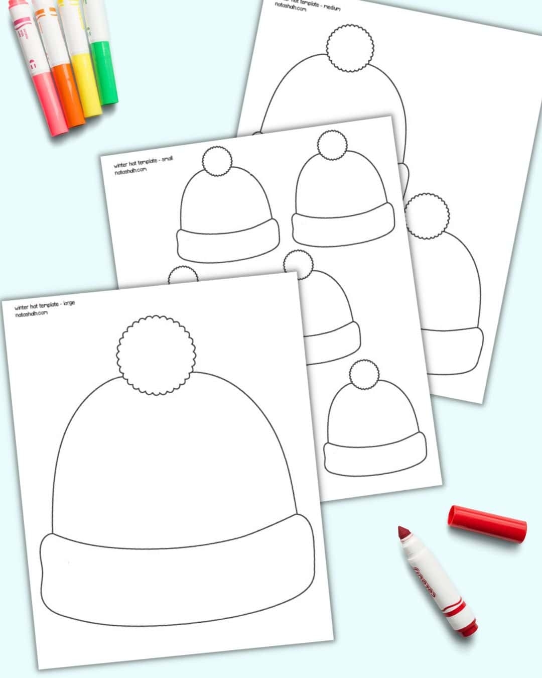 free printable winter hat coloring page