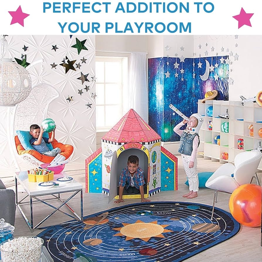 Fun Express 5 Foot Color Your Own Rocket Spaceship White Cardboard Playhouse Great For School VBS Church And At Home Crafting With Kids Toys U0026 Games Amazon