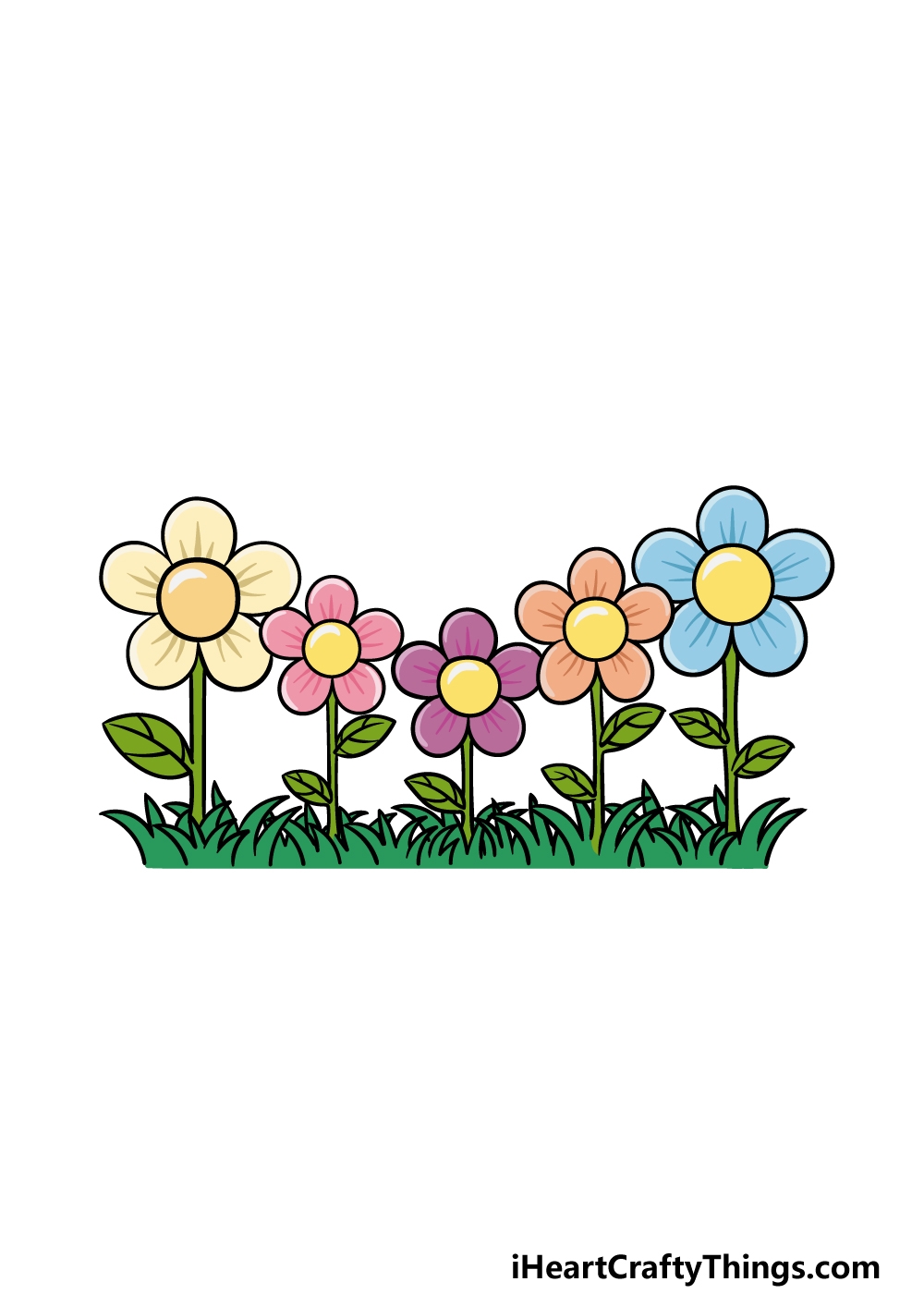 Garden Drawing How To Draw A Garden Step By Step