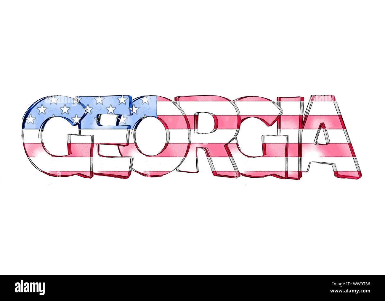 Georgia Word Art Illustration Hi res Stock Photography And Images Alamy