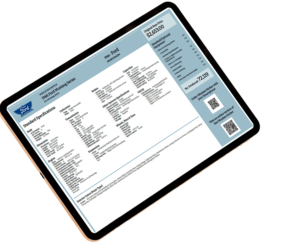 Get Build Sheets By VIN Number For Classic Vehicles