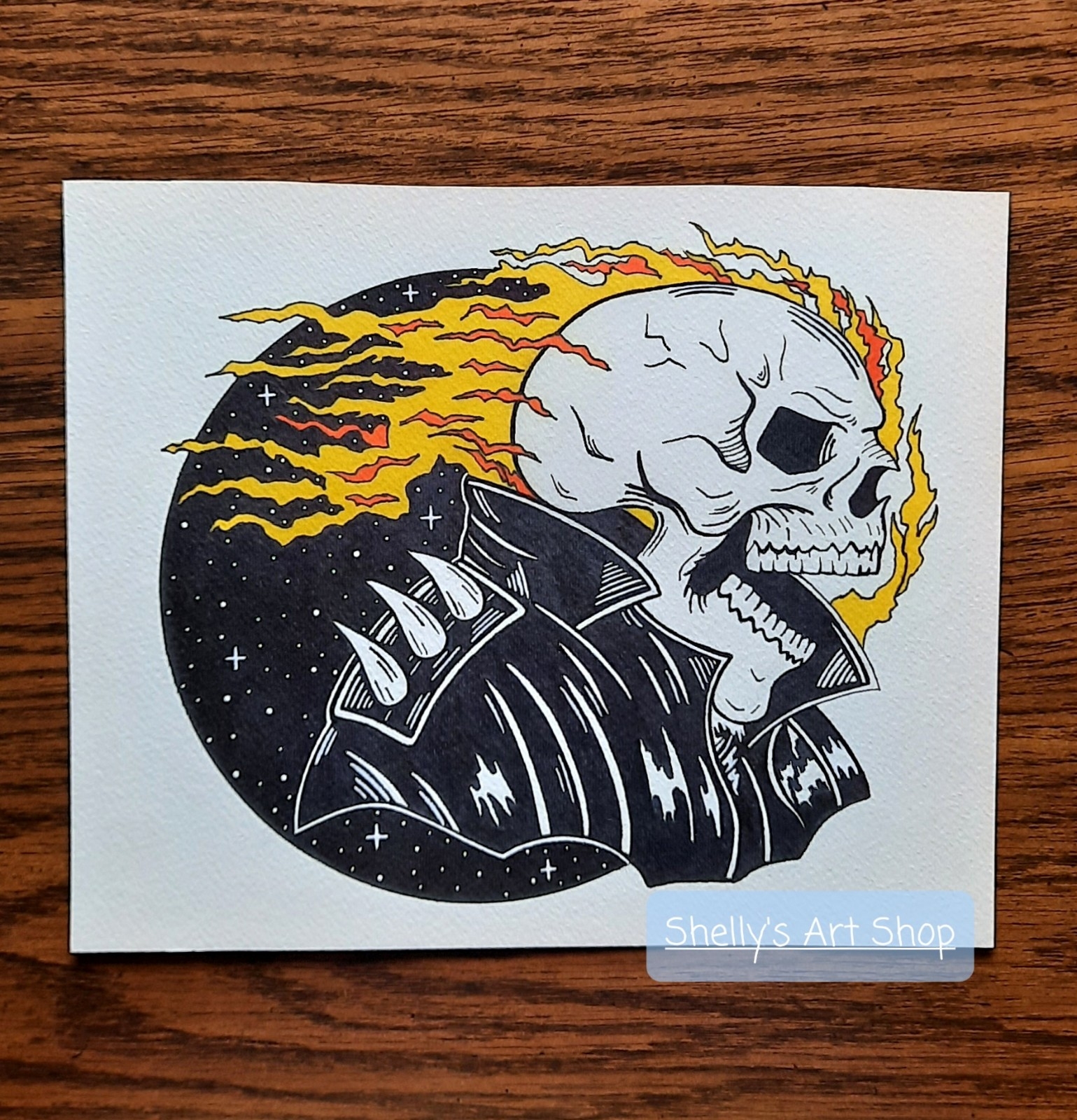 Ghost Rider Galaxy Handmade Artwork Illustration
