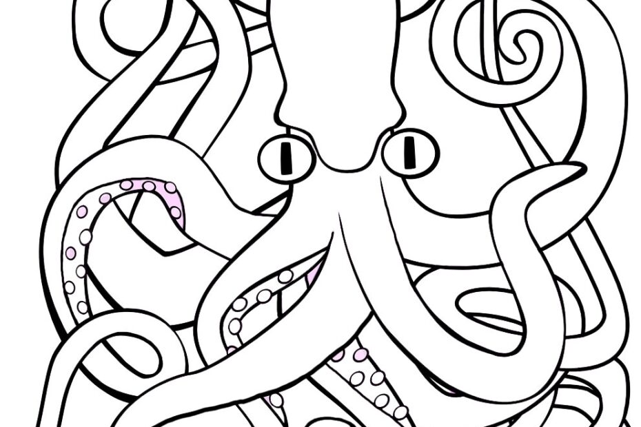 Giant Squid Colouring Page Rooftop Post Printables