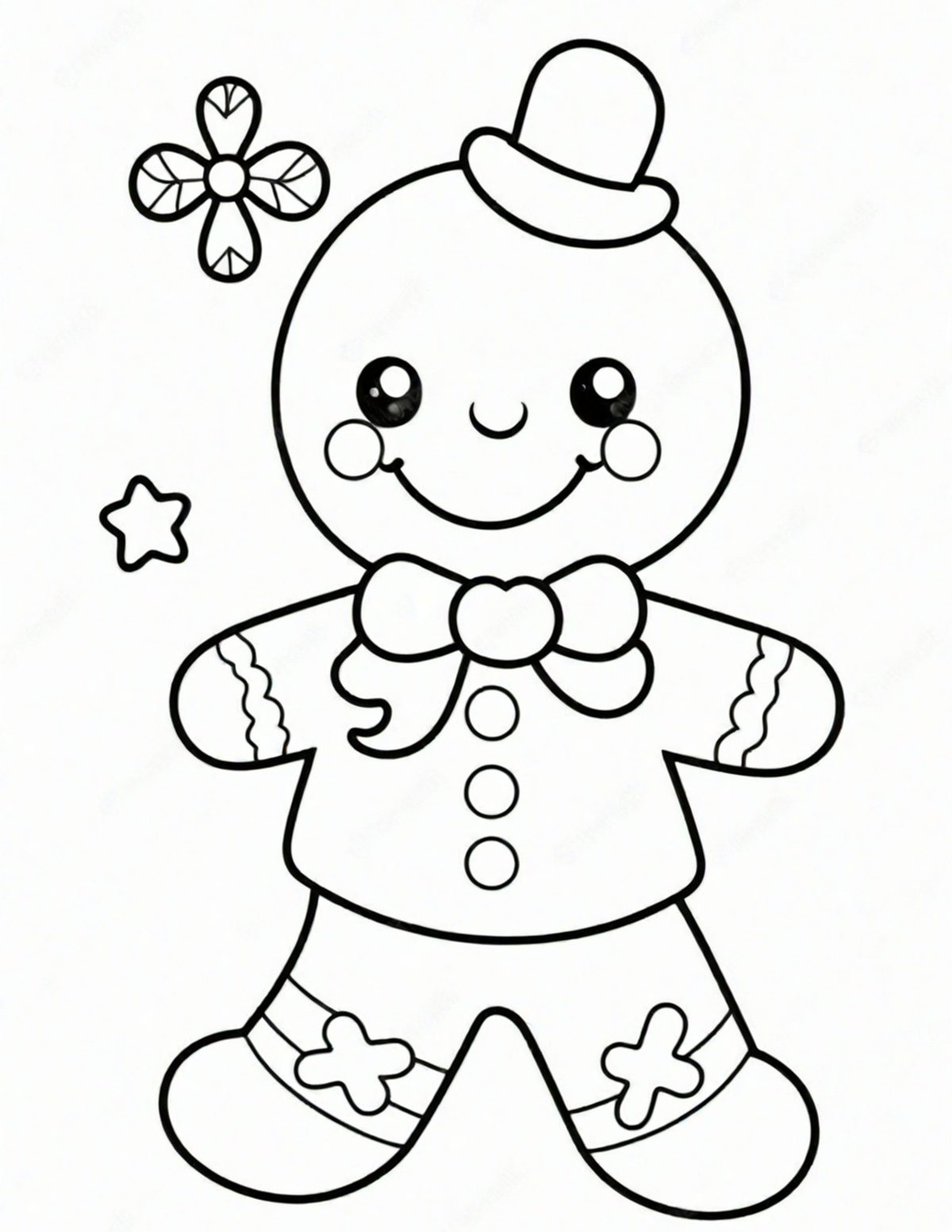 gingerbread man coloring page free printable