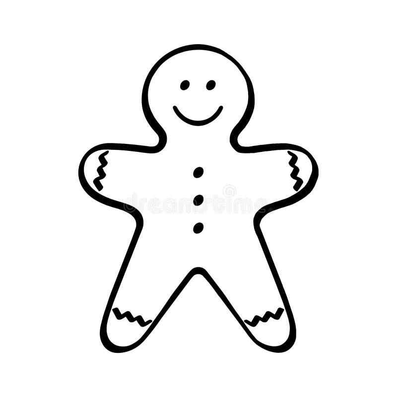 Gingerbread Man Outline Stock Illustrations 2 518 Gingerbread 