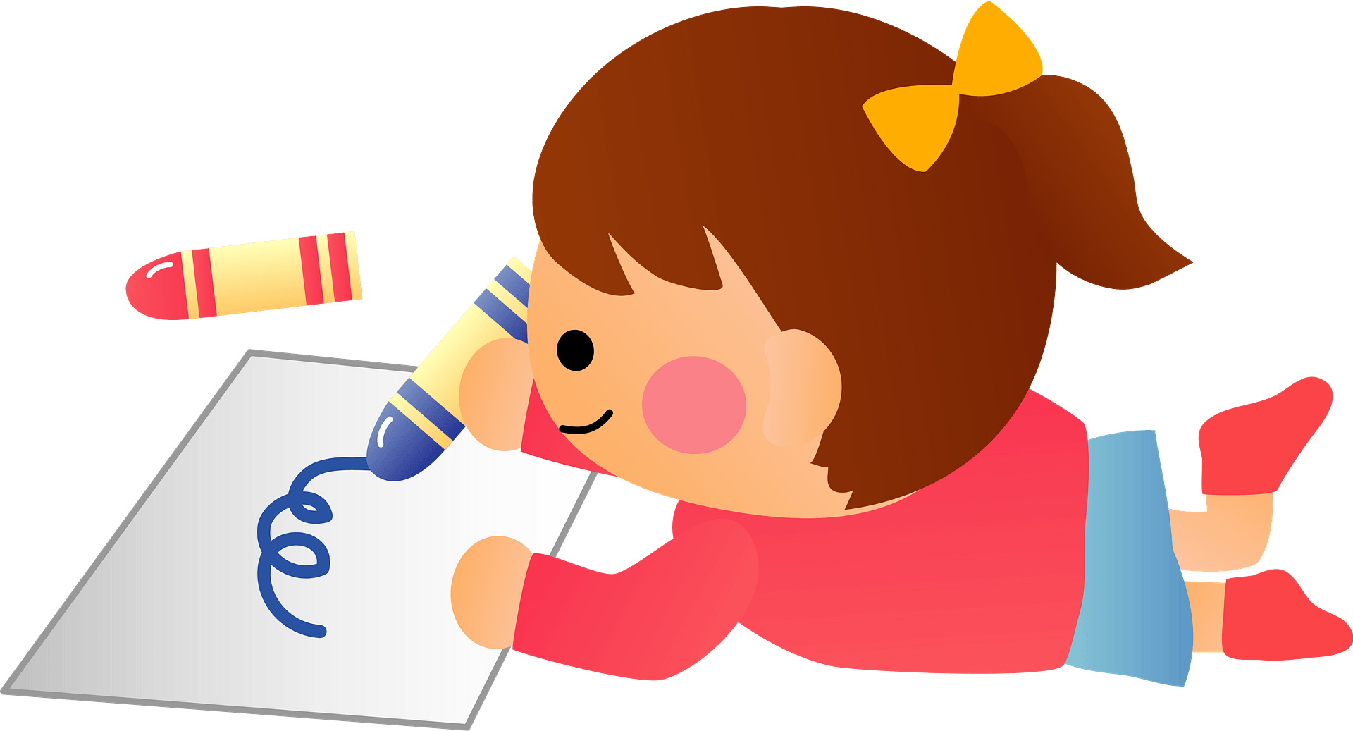 Girl Is Drawing Free Vector Clipart Images On Creazilla