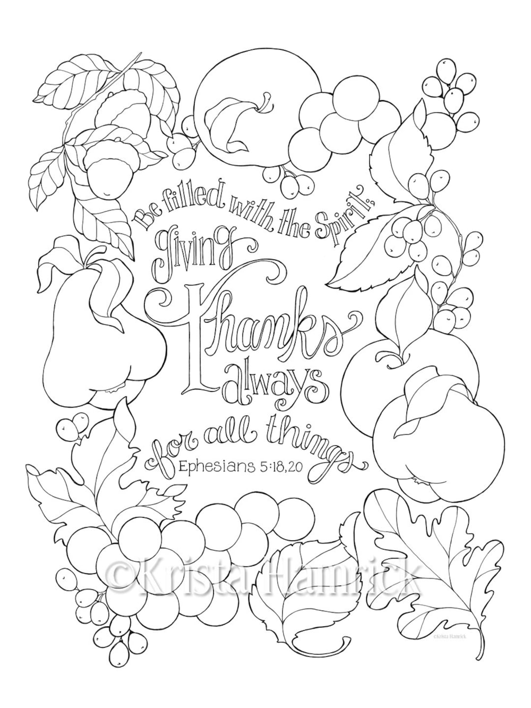 thankful color sheet