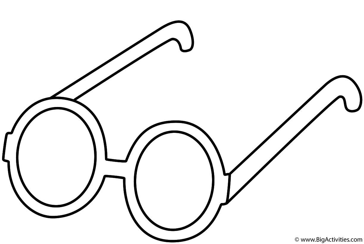 Glasses Coloring Page Clothing 