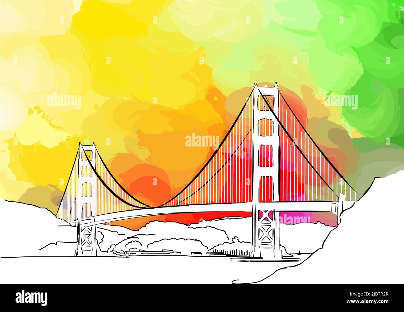 golden gate bridge drawing