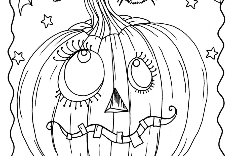 GOOFY Pumpkin Coloring Page Digital Download Instant Printable Adult Coloring Pages Halloween Jack O Lantern
