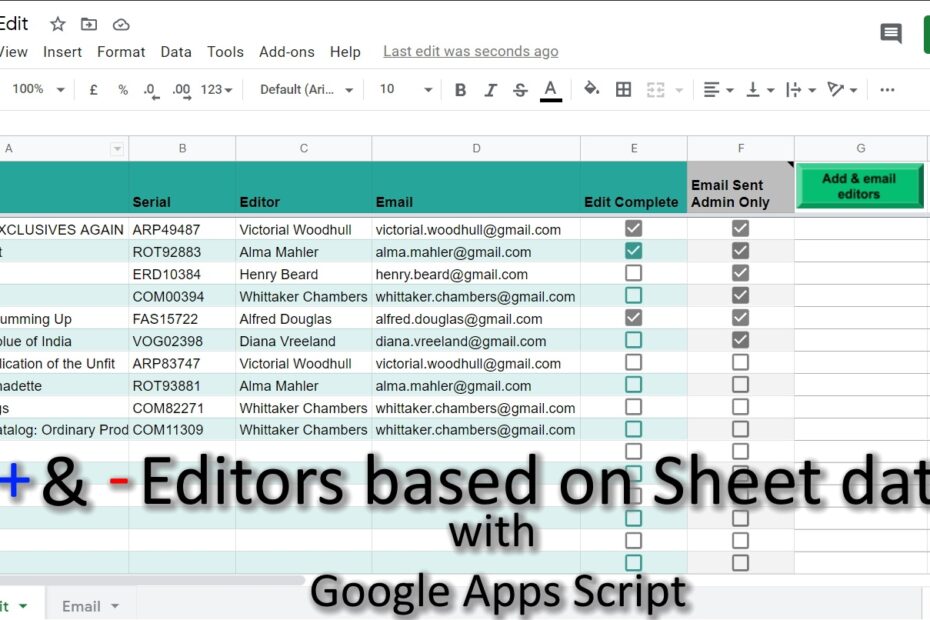 Google Apps Script How To Add And Remove Editors To A Google Sheet Based On Sheet Data Updated Feb 2022 Yagisanatode
