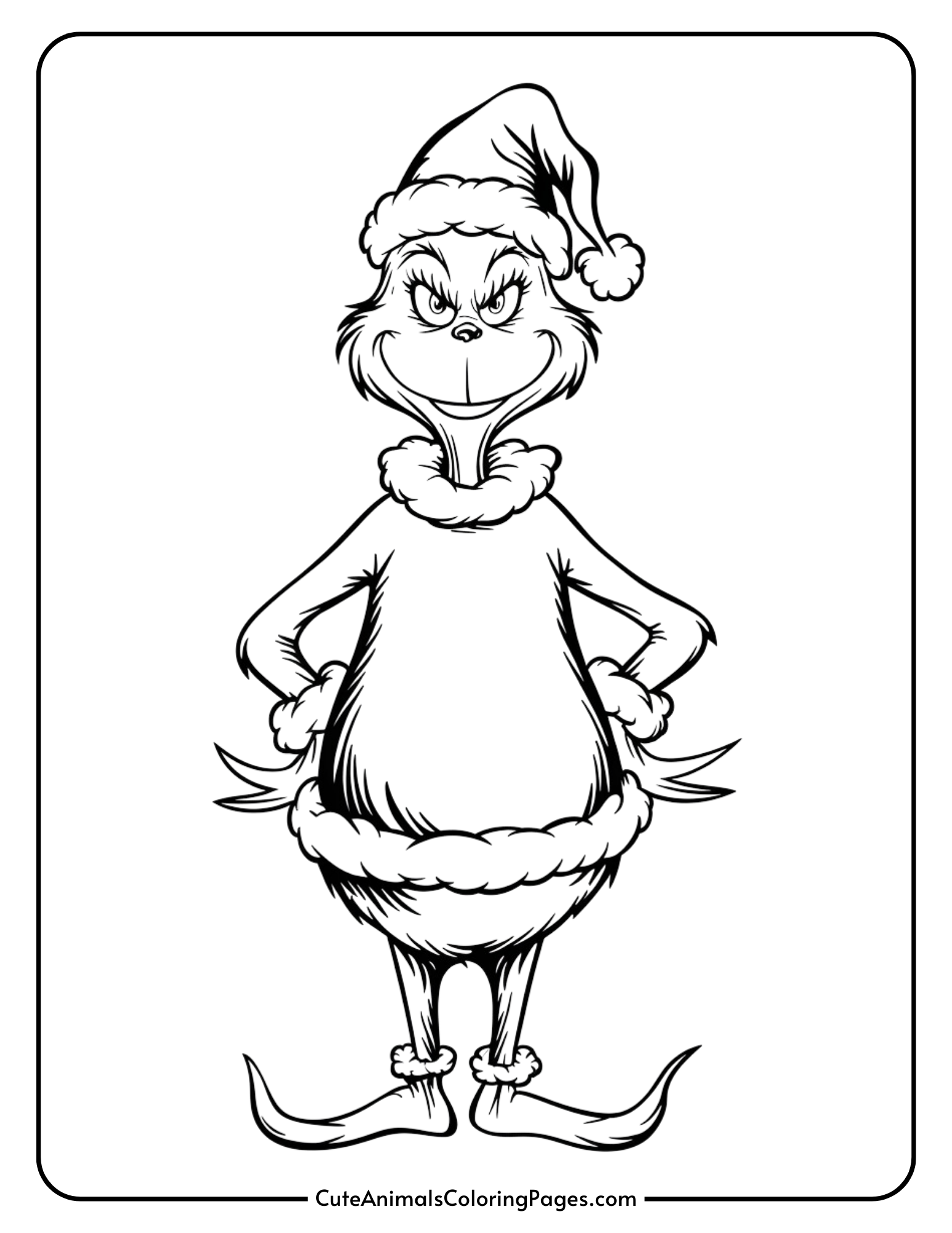 Grinch Coloring Pages 10 Free Printable PDF Pages Cute Animals 