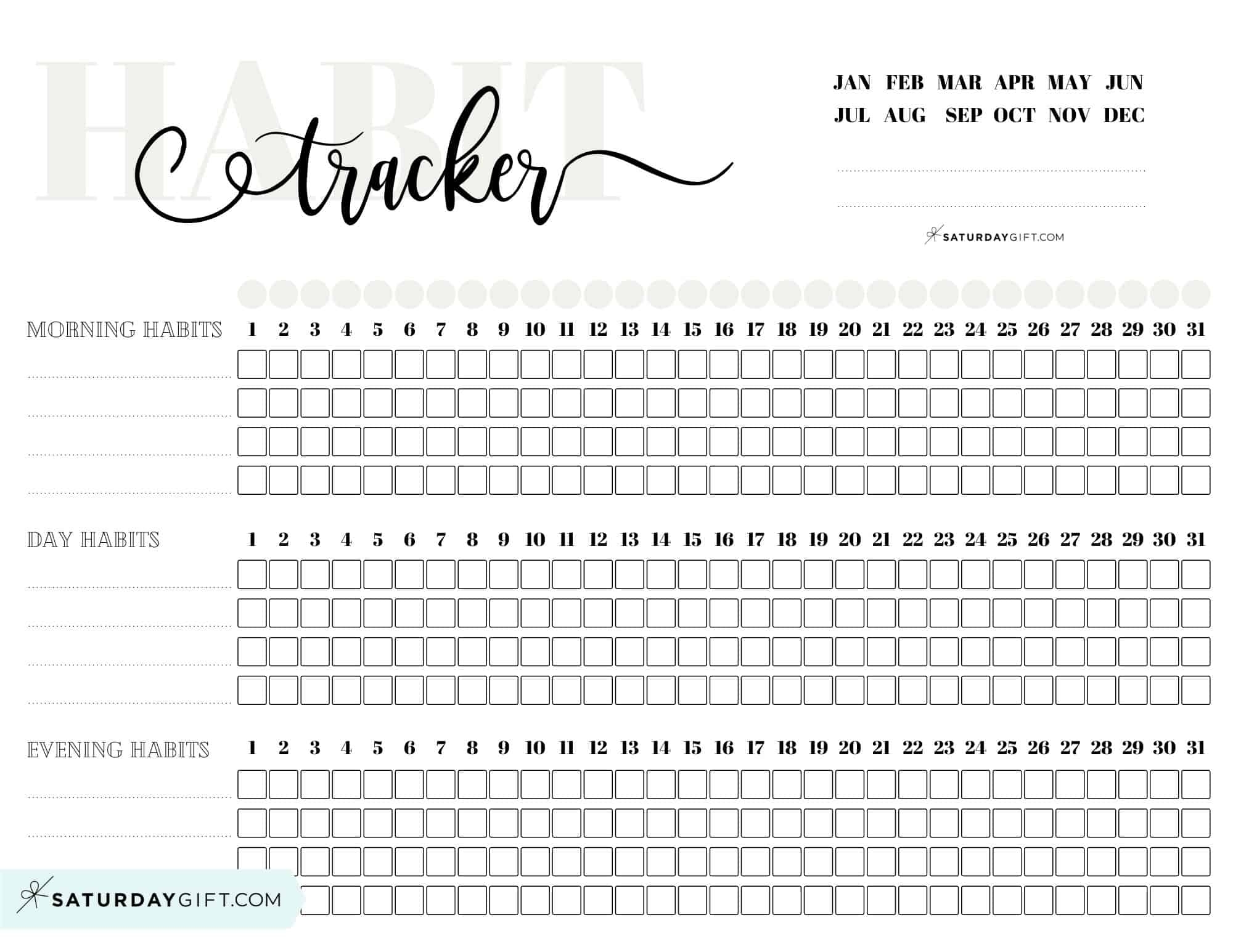Habit Tracker Printable 43 Cute U0026 Free Printable Habit Trackers