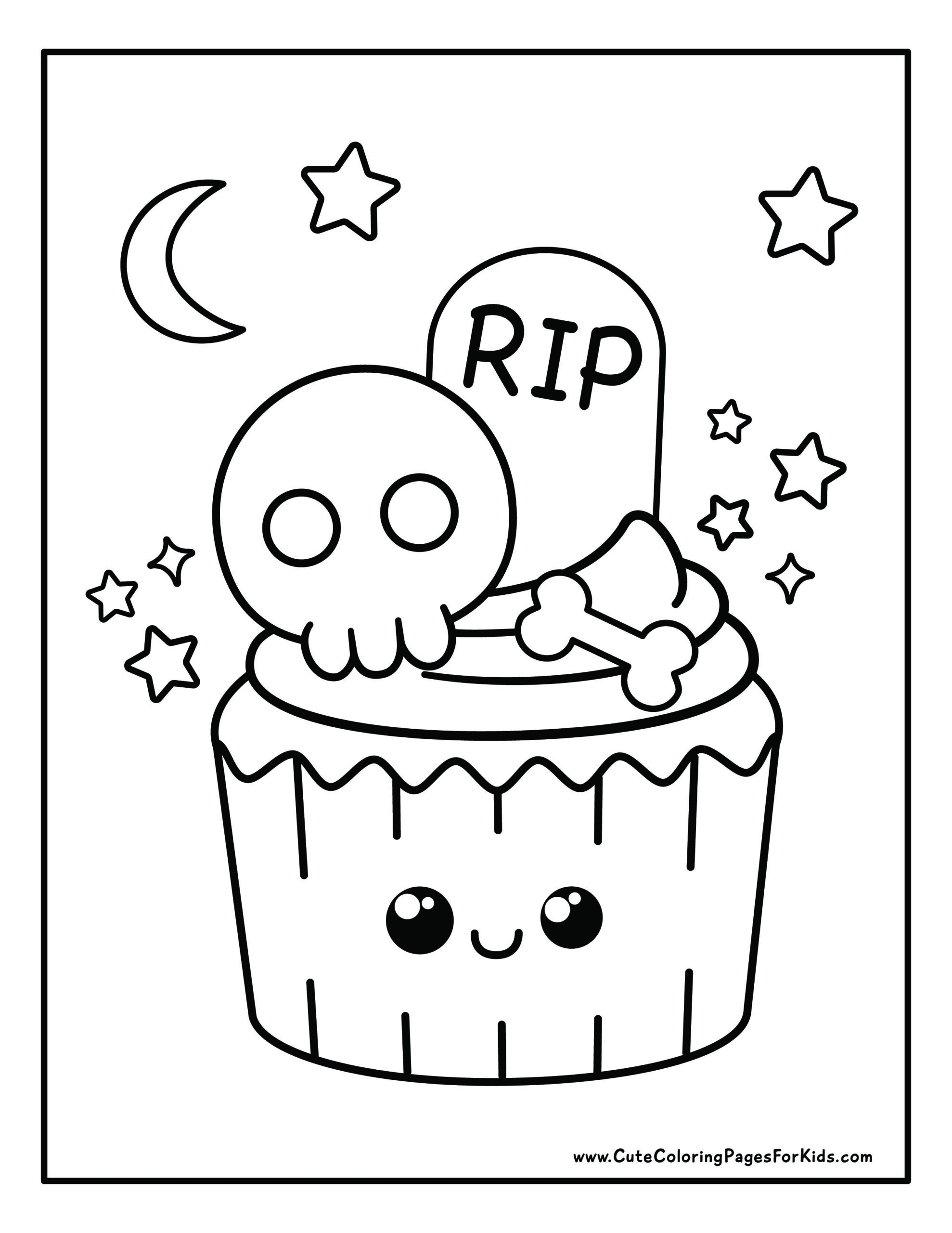 free printable easy cute halloween coloring pages
