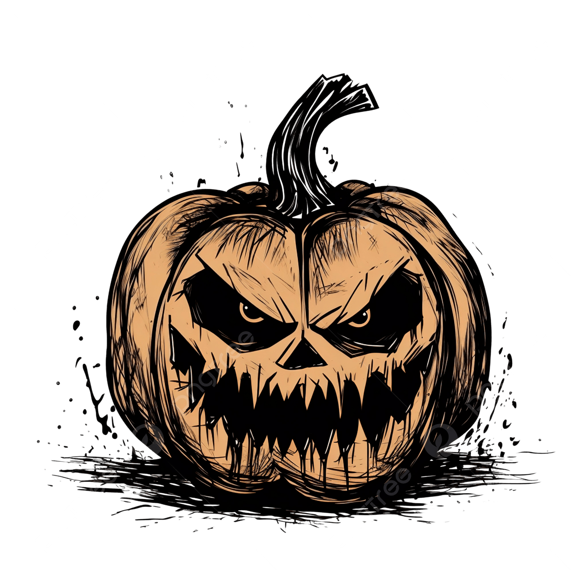 Halloween Hand Drawn Scary Pumpkin Doodle Black Sketch Pumpkin Drawing Car Drawing Halloween Drawing PNG Transparent Image And Clipart For Free Download