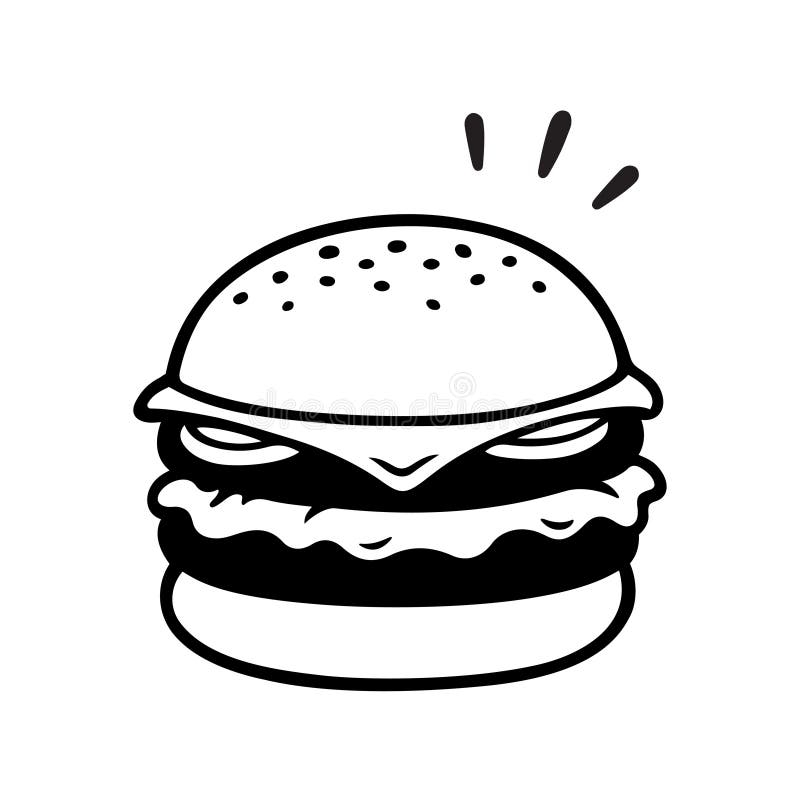 Hamburger Black Stock Illustrations 28 852 Hamburger Black Stock 