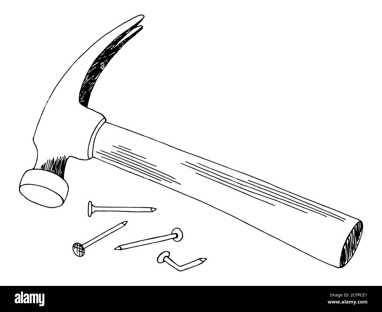 Hammer And Nail Illustration Black And White Stock Photos U0026 Images Alamy