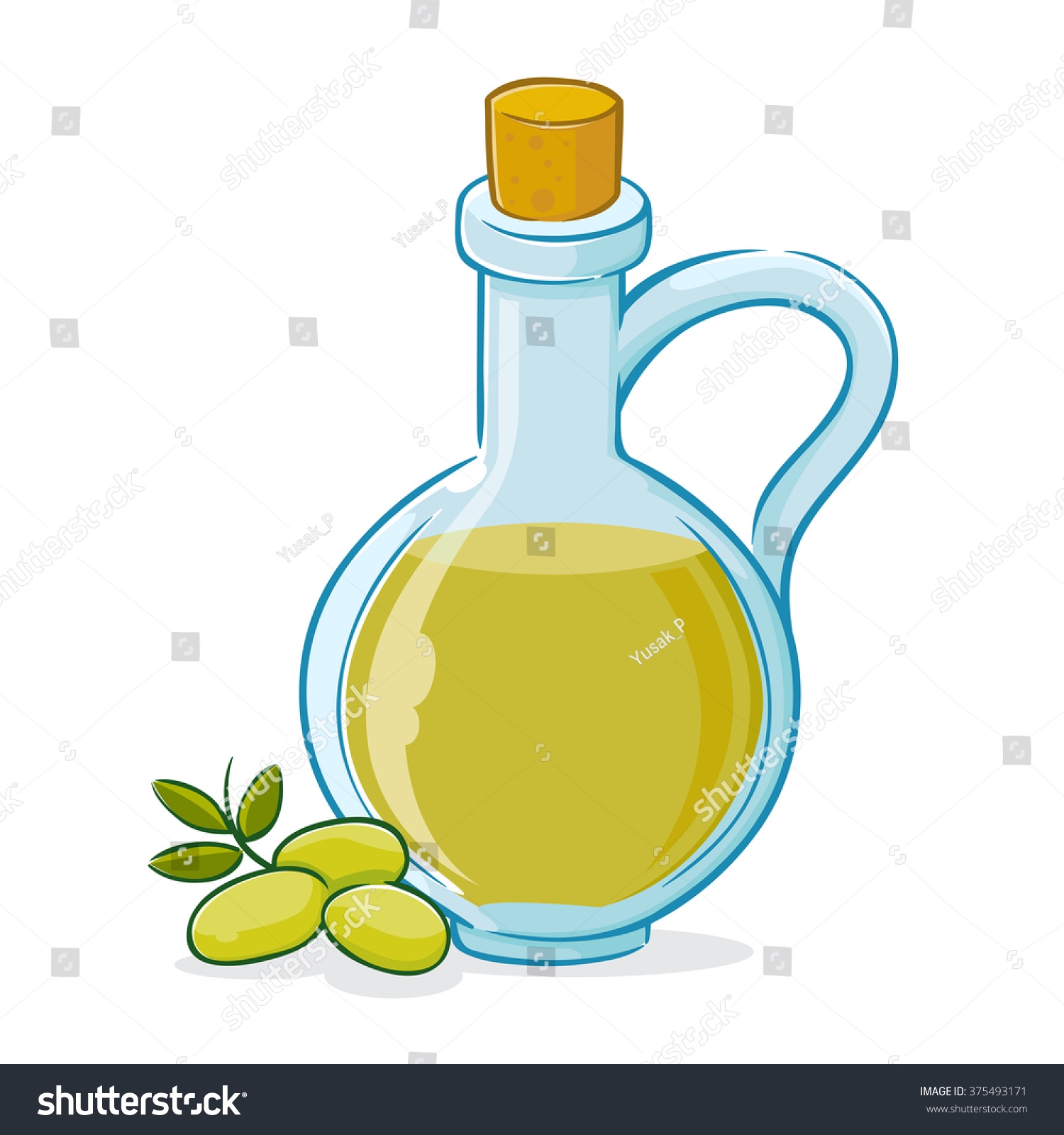 Hand Drawing Bottle Olive Oil Vector Stock Vector Royalty Free 375493171 Shutterstock
