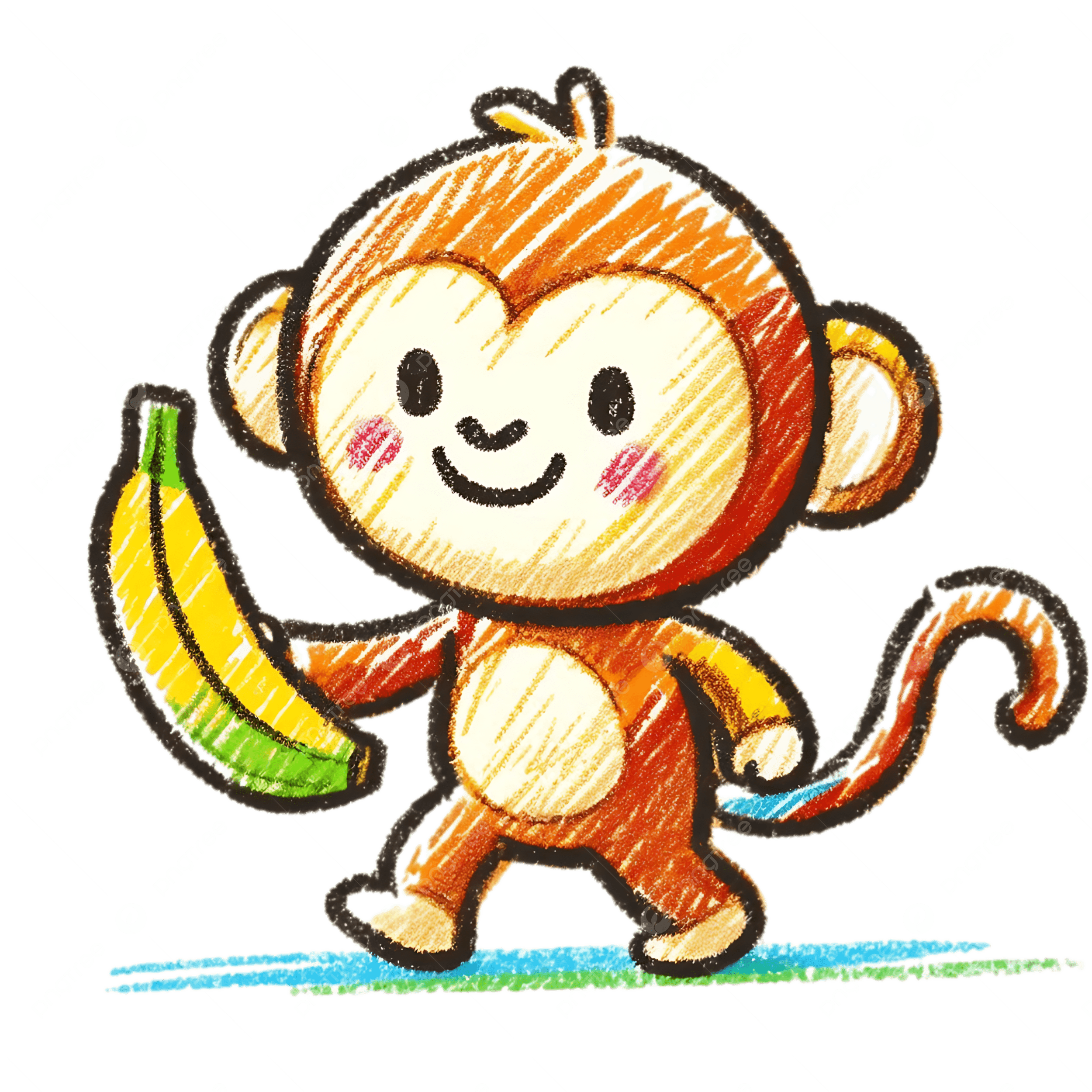 drawing of a cute monkey