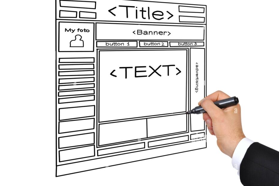 Hand Drawing Template Web Page Stock Photo Alamy