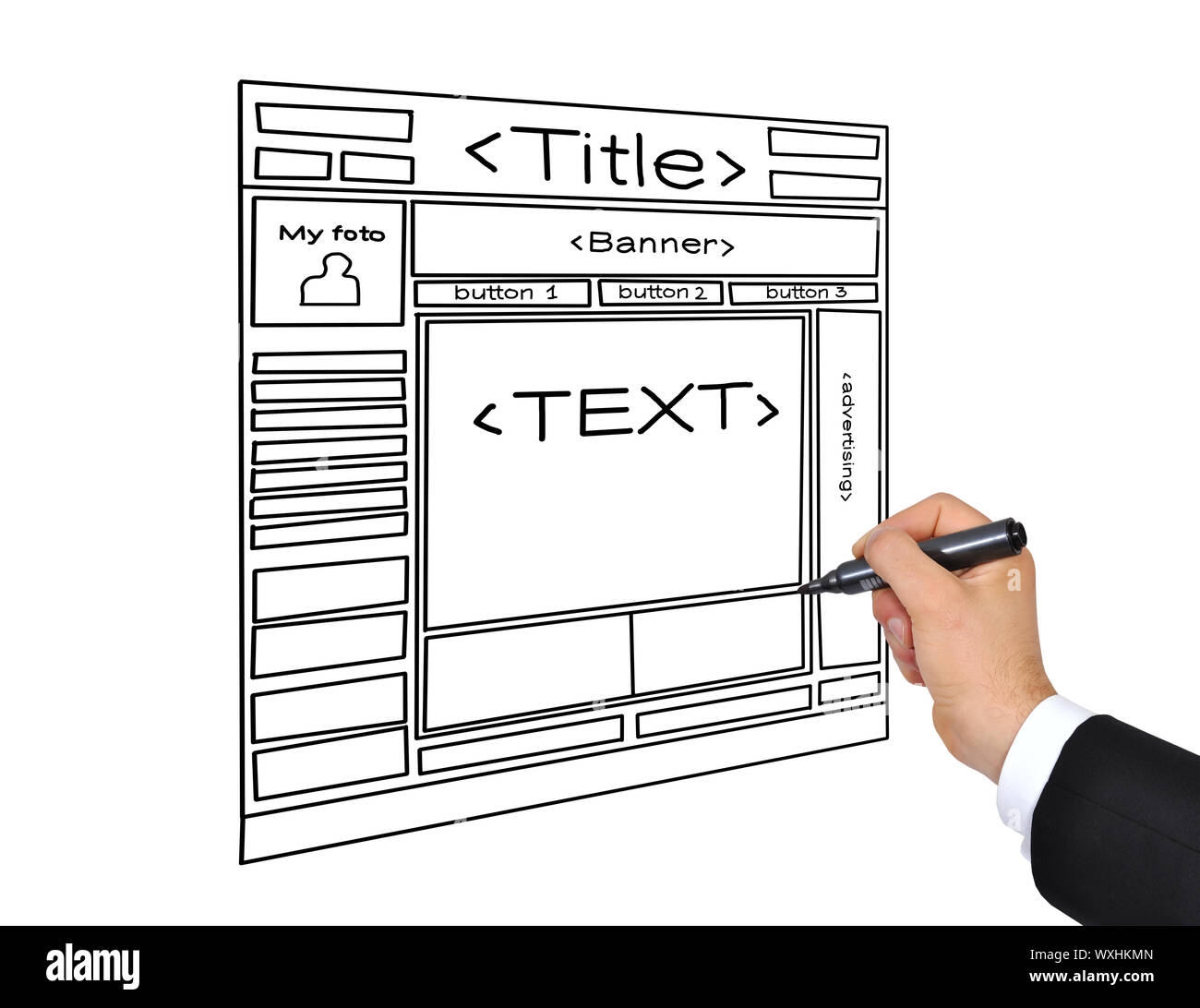 Hand Drawing Template Web Page Stock Photo Alamy