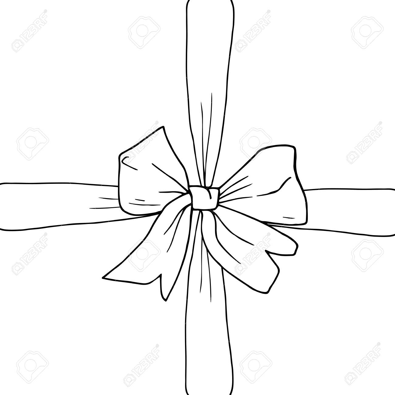 art luxury gift bow drawing