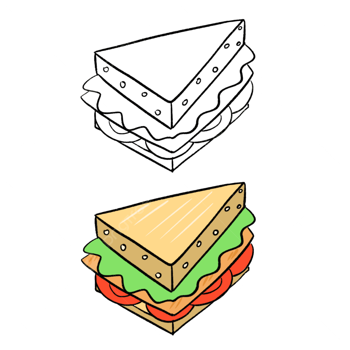 Hand Drawn Children White Transparent Original Hand Drawn Children S Simple Stroke Sandwich Sandwich Drawing Child Drawing Hand Drawing PNG Image For Free Download