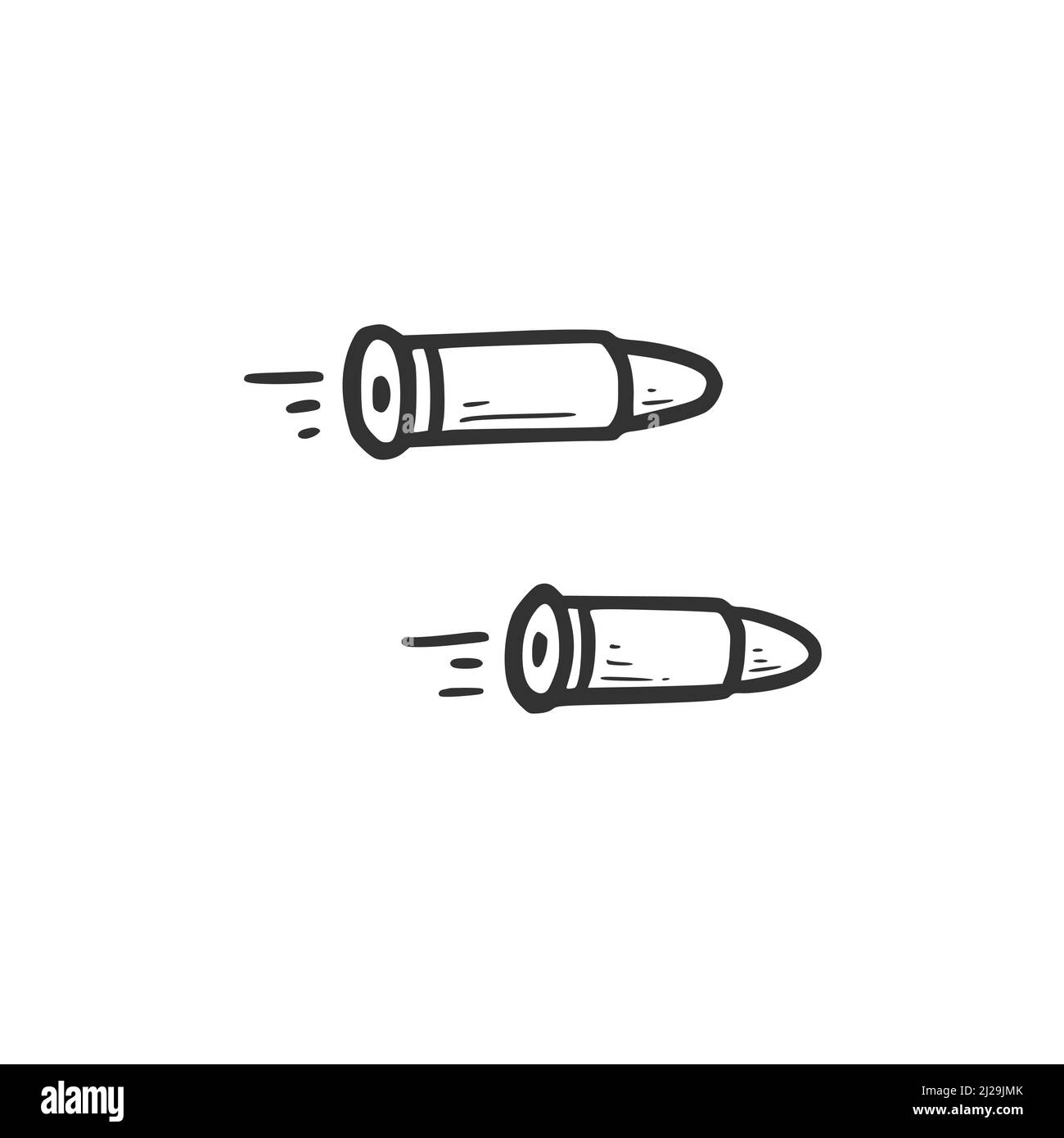 Hand Drawn Shot From Gun Flying Bullet Element Doodle Sketch Style Drawing Line Simple Bullet Icon Isolated Vector Illustration Stock Vector Image U0026 Art Alamy