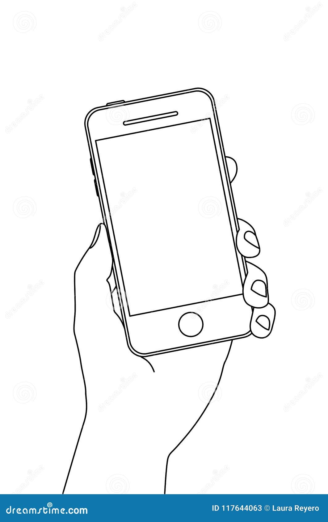 Hand Holding A Smartphone Stock Vector Illustration Of Mobile 