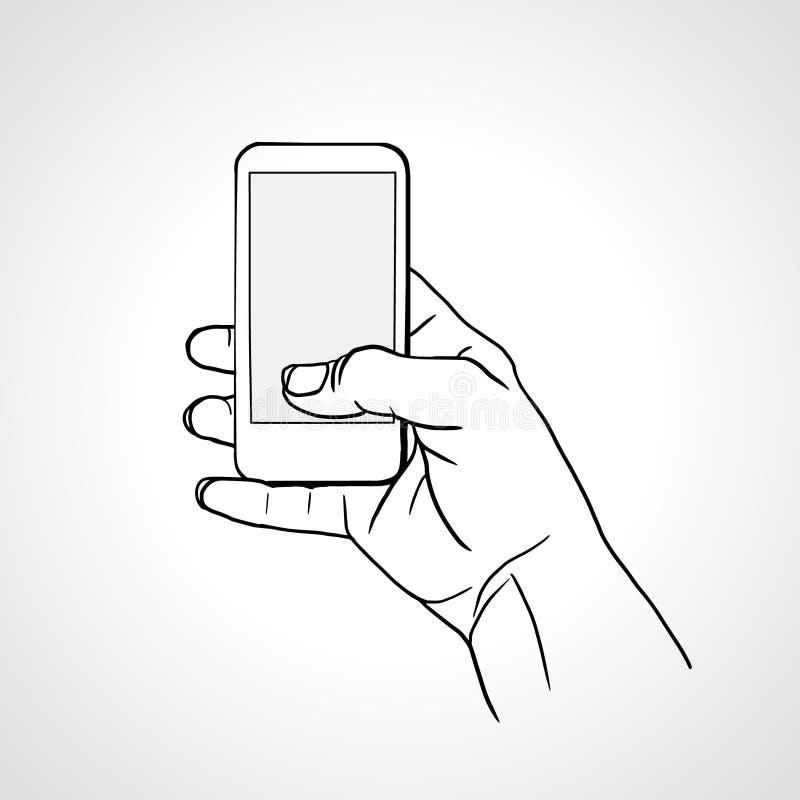 phone drawing in hand