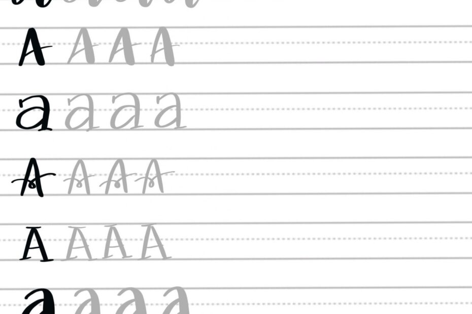 Hand Lettering Practice Sheets 9 Ways To Draw An A Amy Latta Creations